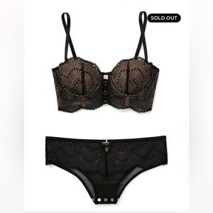 Black Lace Bra and Panty Set